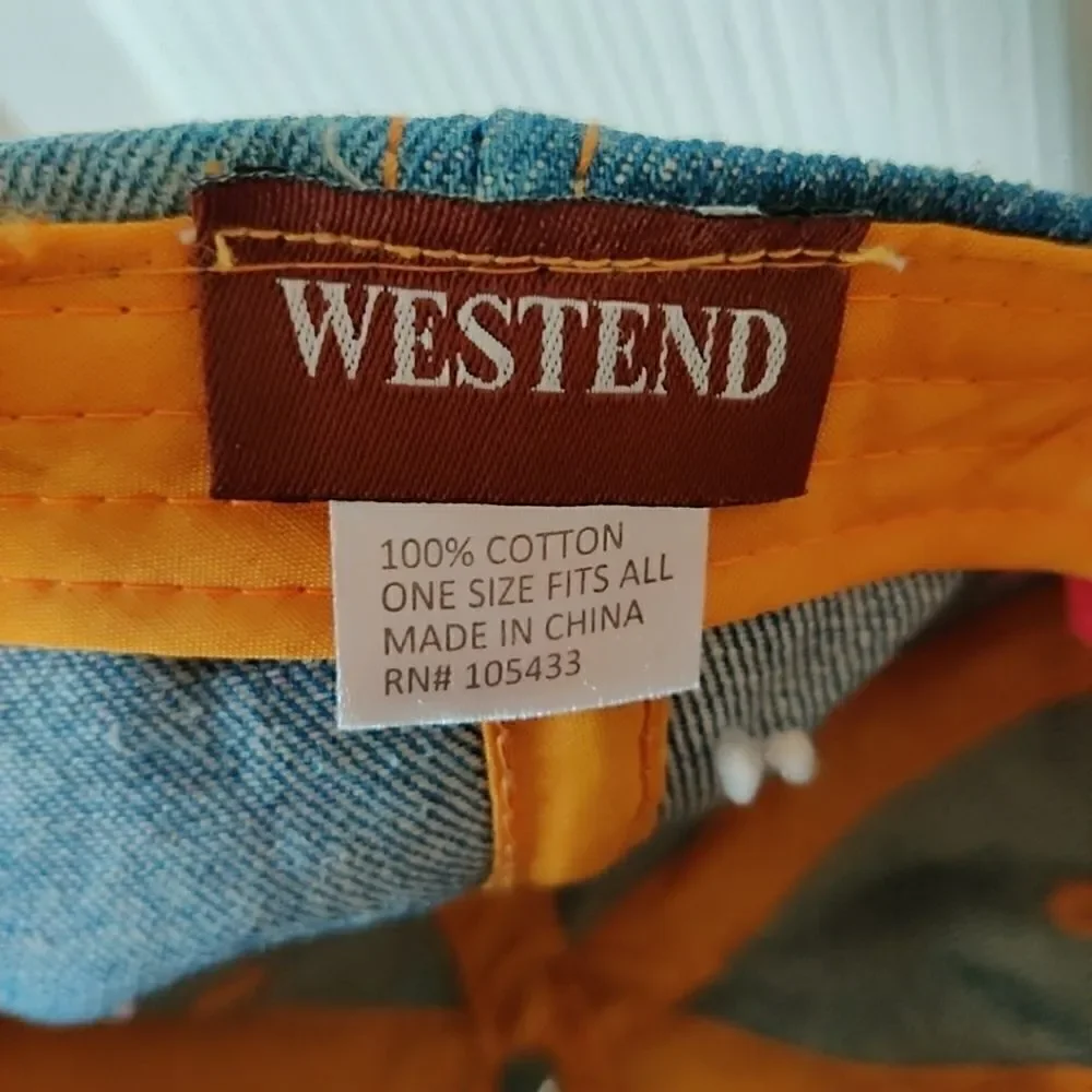 Westend embellished distressed denim hat